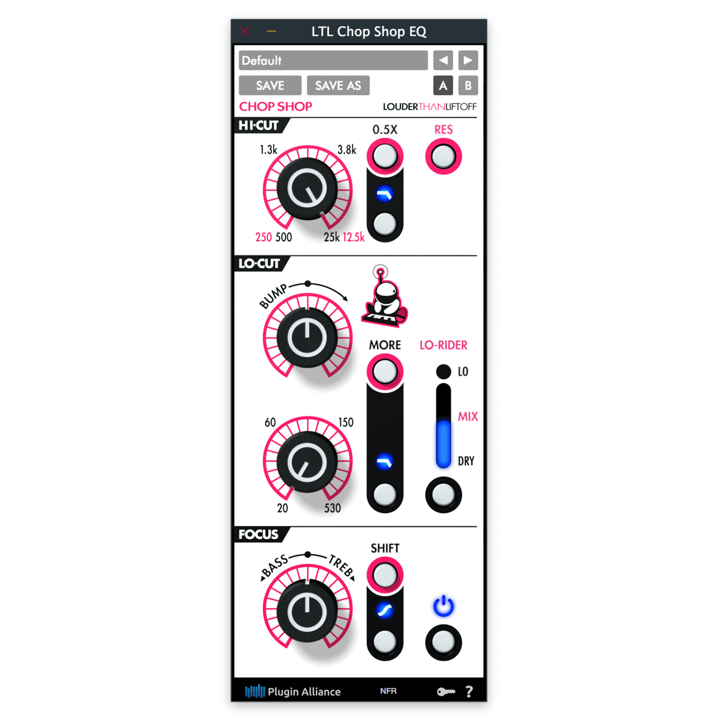 Chop Shop EQ Plugin - LO-RIDER Mode